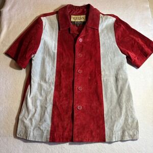 Mens M Julian Wilson's Leather Experts Red White Button Up Shirt S Small Bowling